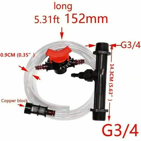 Tuyau Pour Système D'Irrigation De Jardin 1 Kit D'Irrigation De Venturi Injecteur D'Engrais Automatique D'Engrais Seringue Pour Les Serres Fertilisation - 3/4 Pouces Ou 1/2 Pouces (G3/4) 4 Tuyau Pour Système D'Irrigation De Jardin 1 Kit D'Irrigation De Venturi Injecteur D'Engrais Automatique D'Engrais Seringue Pour Les Serres Fertilisation - 3/4 Pouces Ou 1/2 Pouces (G3/4) – Image 2