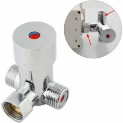 Automatique Thermostatique Connexions RobinetG1/2 Vanne Eau Chaude Et Froide Mélange Valve -Ubbink Magasin 94322623 2