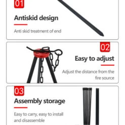 Trépied Pour Feu De Camp Extérieur, Support De Casserole Réglable En Aluminium -Ubbink Magasin 94650119 3