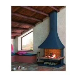 Cheminée Frontale à Base Et Foyer Réfractaire 10.5 Kw 2700x1054x730 Mm