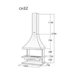 Cheminée Frontale à Base Et Foyer Réfractaire 10.5 Kw 2700x1054x730 Mm -Ubbink Magasin 9533760 3