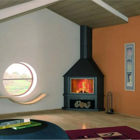 Cheminée Frontale à Base Et Foyer Réfractaire 19 Kw 4 Cheminée Frontale à Base Et Foyer Réfractaire 19 Kw – Image 2