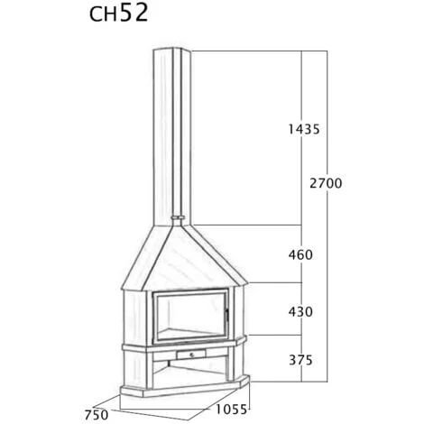 Cheminée Frontale à Base Et Foyer Réfractaire 19 Kw 5 Cheminée Frontale à Base Et Foyer Réfractaire 19 Kw – Image 3