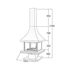 Cheminée Centrale Base Réfractaire Avec Porte En Verre Et Cadre Anthracite 16 Kw 7 Cheminée Centrale Base Réfractaire Avec Porte En Verre Et Cadre Anthracite 16 Kw -Ubbink Magasin 9533772 3