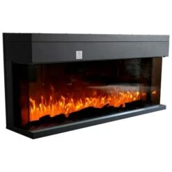 Chemin'Arte Cheminée Encastrable 3D 110cm - 3 Faces - 2000 W - Télécommande