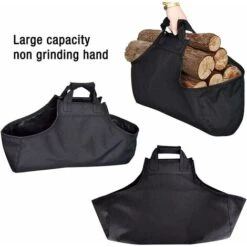 Panier à Bois　Grand Sac De Transport De Bûches En Toile 18 Cm X 18 Cm X 52 Cm Paniers De Support De Bûches De Cheminée étanches Et Durables Paniers De Stockage De Bûches Paniers De Bois D'intérieur Po -Ubbink Magasin 96338504 4