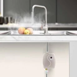 Chauffe Eau Instantané Electrique, 220V 3800W Mini Chauffe-Eau Instantané Sans Réservoir Thermostat Réglable, Portable Mini Cuisine Chauffe-eau Chaude Pour Salle De Bains Cuisine (Doré) -Ubbink Magasin 96499938 5