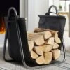 Porte-bois En Métal Avec Panier En Tissu Pour Cheminée Poêle à Bois -Ubbink Magasin 96515056 1