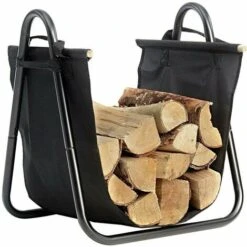 Porte-bois En Métal Avec Panier En Tissu Pour Cheminée Poêle à Bois -Ubbink Magasin 96515056 2