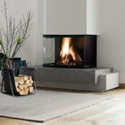 Porte-bois En Métal Avec Panier En Tissu Pour Cheminée Poêle à Bois -Ubbink Magasin 96515056 5