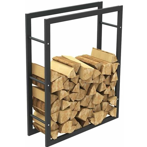 Porte-bois En Métal Cheminée à Bois D'intérieur 100x80x25cm 6 Porte-bois En Métal Cheminée à Bois D'intérieur 100x80x25cm – Image 4