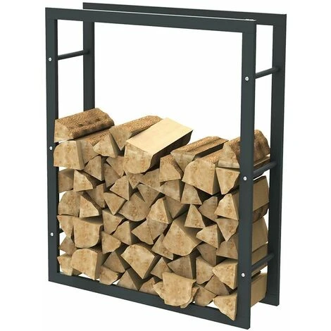 Porte-bois En Métal Cheminée à Bois D'intérieur 100x80x25cm 7 Porte-bois En Métal Cheminée à Bois D'intérieur 100x80x25cm – Image 5