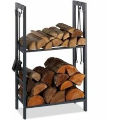 Porte-bois En Métal 2 étagères Cheminée Poêle 100x60x30 -Ubbink Magasin 96517183 2