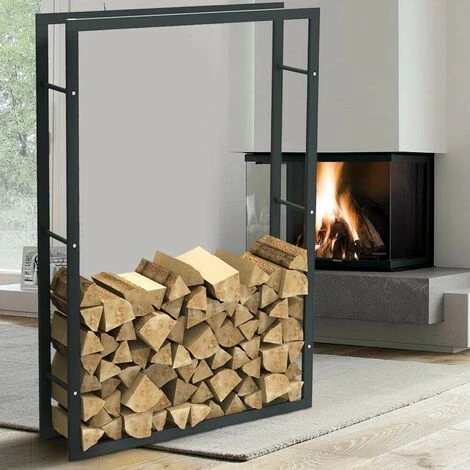 Porte-bois En Métal Cheminée à Bois D'intérieur 150x100x25 5 Porte-bois En Métal Cheminée à Bois D'intérieur 150x100x25 – Image 3