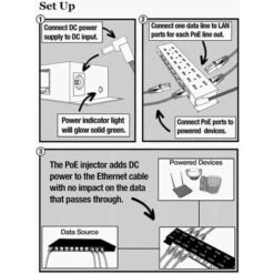Injecteur POE-8-ENC (Aucune Alimentation) Power Over Ethernet 8 Port Conforme IEEE 802.3af Passif Midspan Multiport 10/100 Débit, Compatible Alimentation 1256V, (FBA-POE-8-ENC) -Ubbink Magasin 97058886 5