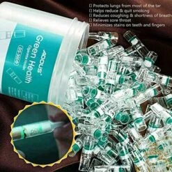 Jinui Filtre D'arrêt Du Tabac Anti-tabac, Filtre De Cigarette De Tabac Jetable Efficace, Embouts De Filtre Anti-goudron Multi-filtrage Pour Vous Aider à Arrêter L'habitude (vert, 100pcs)