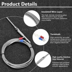 Sondes De Capteur De Thermocouple, Contrôleur De Température Capteur De Thermocouple Haute Température De Type K (3 M) -Ubbink Magasin 97832191 3