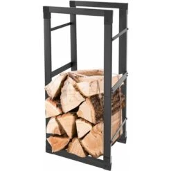 Porte Bûche Intérieur Étagère à Bois De Chauffage Pour Intérieur Extérieur 80x150x25cm Etagère De Cheminée - Noir NAIZY -Ubbink Magasin 99356497 3