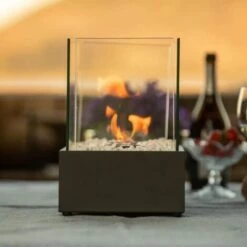 Cheminée De Table Au Bioéthanol Noir Avec Base En Acier Inoxydable Et Verre à L'éthanol Pour L'intérieur Et L'extérieur (type D) NAIZY 9 Cheminée De Table Au Bioéthanol Noir Avec Base En Acier Inoxydable Et Verre à L'éthanol Pour L'intérieur Et L'extérieur (type D) NAIZY -Ubbink Magasin 99357035 3