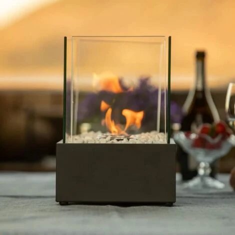 Cheminée De Table Au Bioéthanol Noir Avec Base En Acier Inoxydable Et Verre à L'éthanol Pour L'intérieur Et L'extérieur (type D) NAIZY 5 Cheminée De Table Au Bioéthanol Noir Avec Base En Acier Inoxydable Et Verre à L'éthanol Pour L'intérieur Et L'extérieur (type D) NAIZY – Image 3