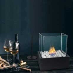 Cheminée De Table Au Bioéthanol Noir Avec Base En Acier Inoxydable Et Verre à L'éthanol Pour L'intérieur Et L'extérieur (type D) NAIZY 11 Cheminée De Table Au Bioéthanol Noir Avec Base En Acier Inoxydable Et Verre à L'éthanol Pour L'intérieur Et L'extérieur (type D) NAIZY -Ubbink Magasin 99357035 5